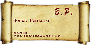 Boros Pentele névjegykártya